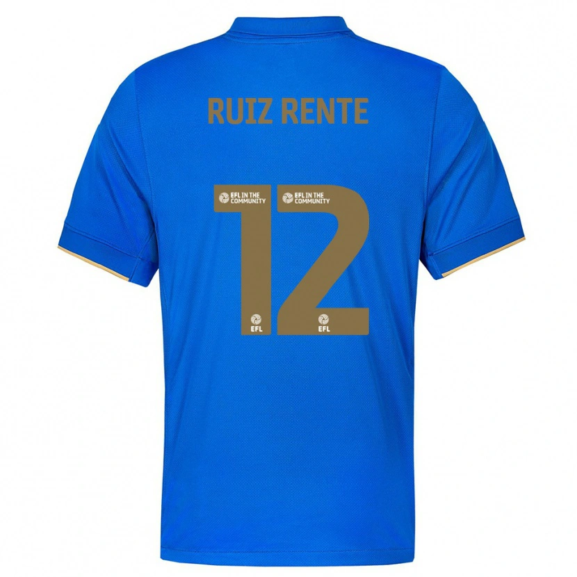 Danxen Dámské Álvaro Ruiz Rente #12 Modrá Zlatá Domů Hráčské Dresy 2025/26 Dres