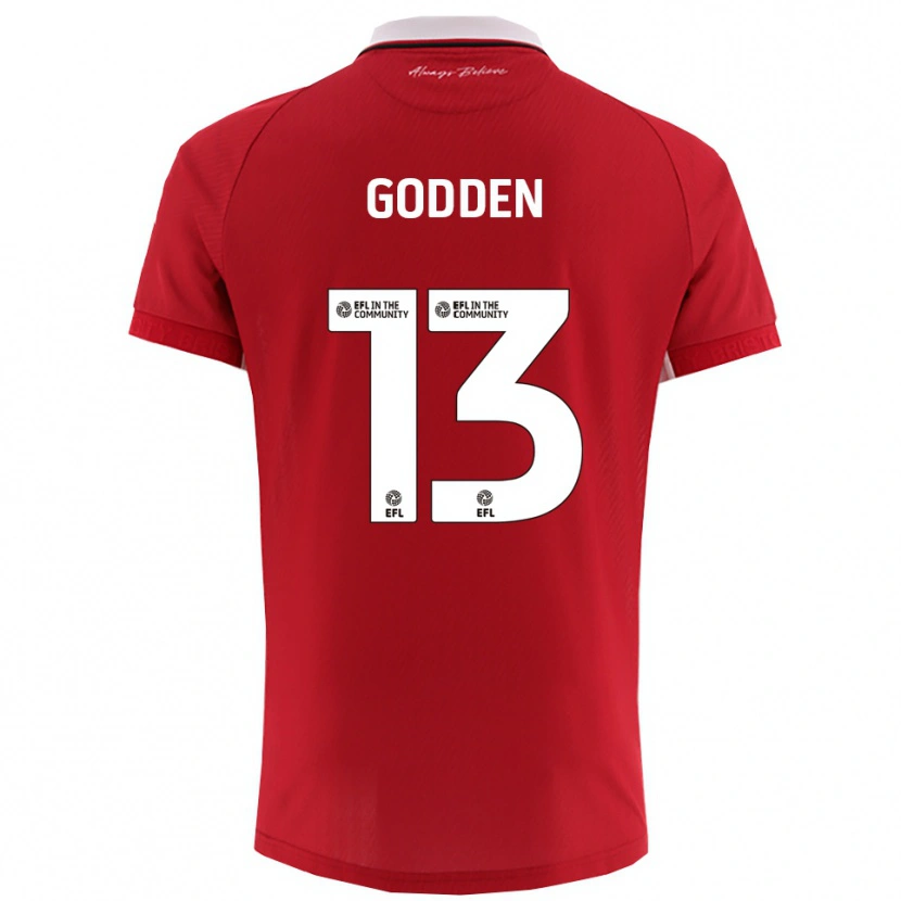 Danxen Dámské Freddie Godden #13 Červená Bílá Domů Hráčské Dresy 2025/26 Dres