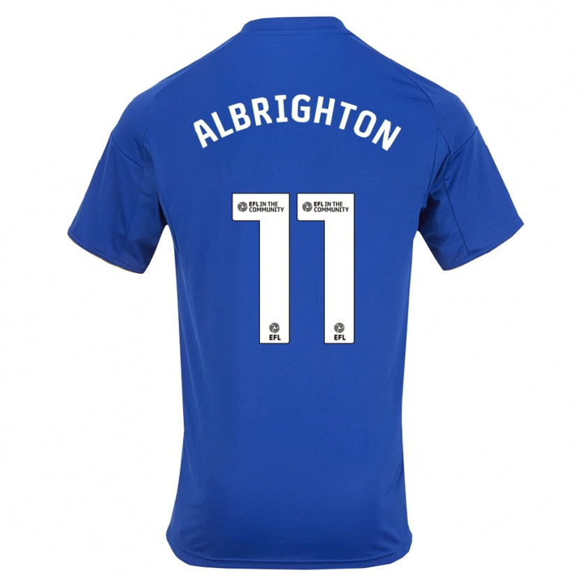 Danxen Dámské Marc Albrighton #11 Modrá Zlatá Domů Hráčské Dresy 2025/26 Dres