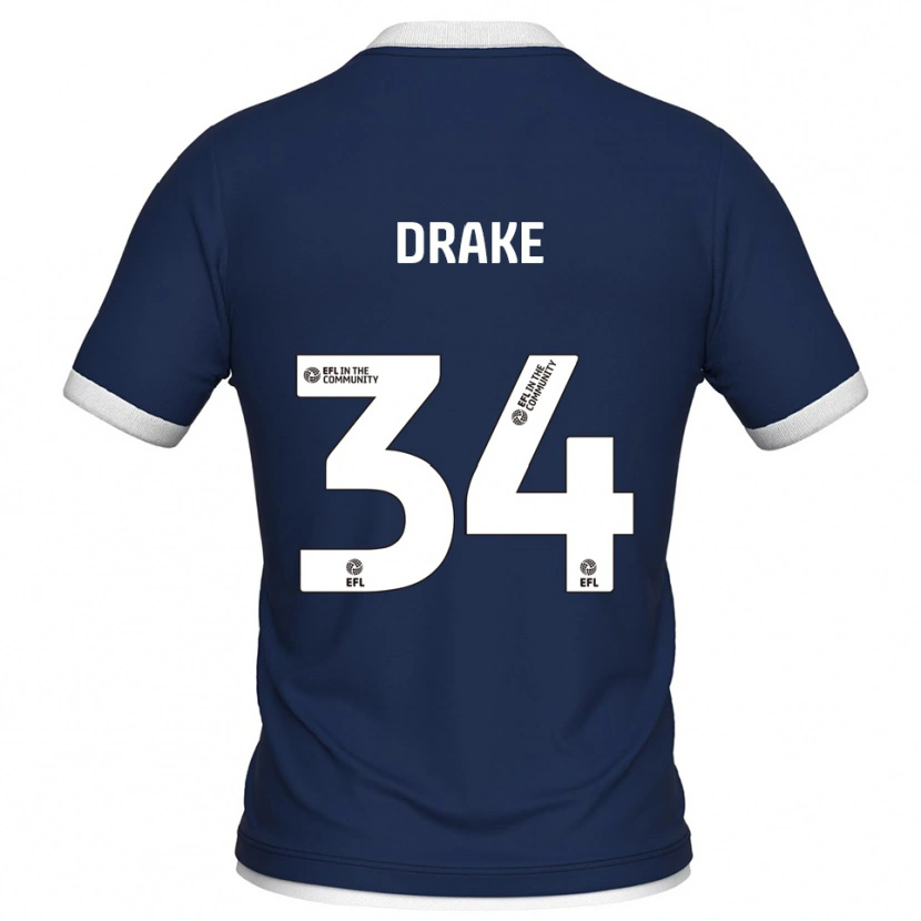 Danxen Dámské Ben Drake #34 Tmavě Modrá Bílá Domů Hráčské Dresy 2025/26 Dres
