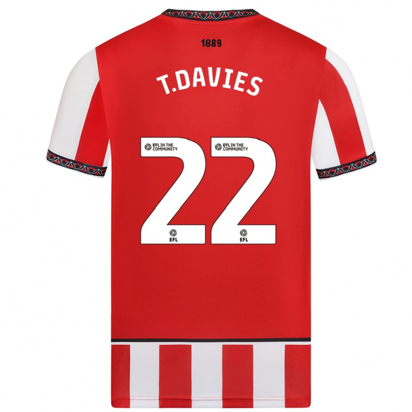Danxen Dámské Tom Davies #22 Červená Bílá Domů Hráčské Dresy 2025/26 Dres