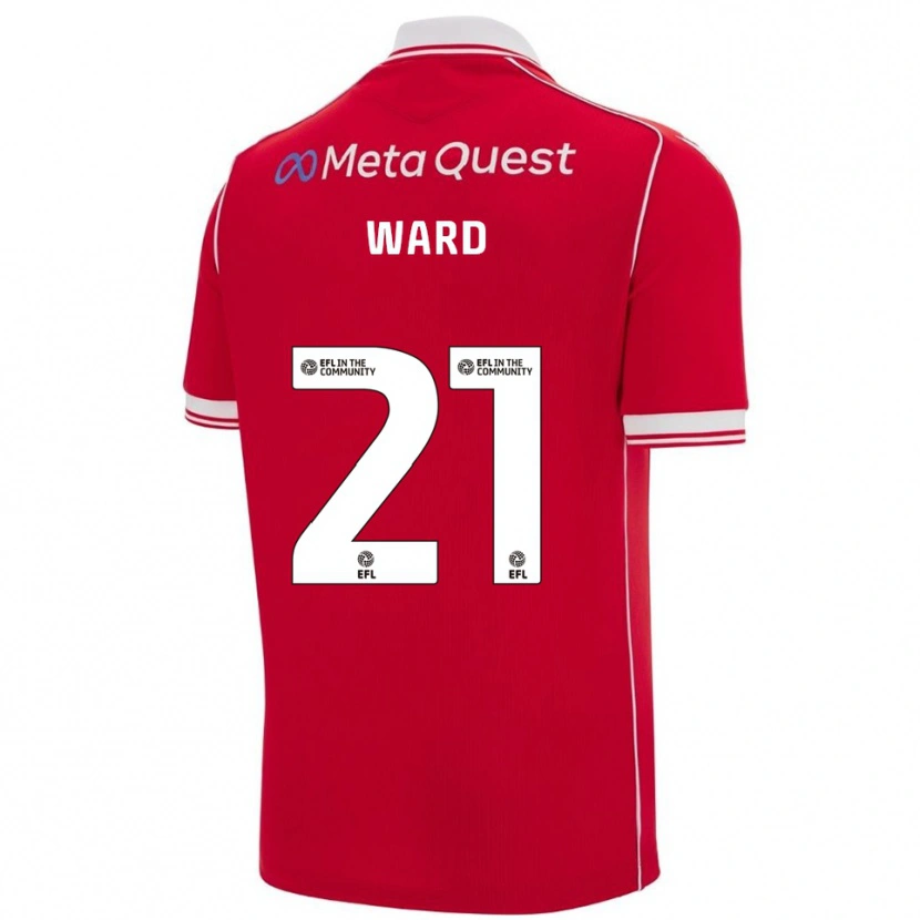 Danxen Dámské Danny Ward #21 Červená Bílá Domů Hráčské Dresy 2025/26 Dres