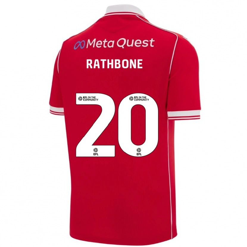Danxen Dámské Ollie Rathbone #20 Červená Bílá Domů Hráčské Dresy 2025/26 Dres