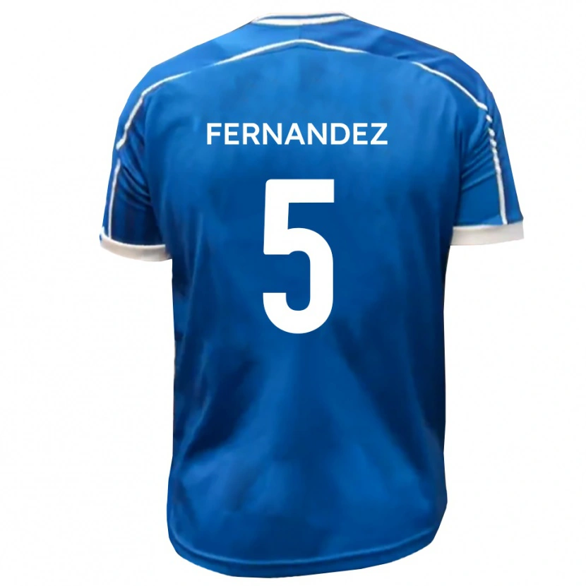 Danxen Dámské Luis Fernandez #5 Modrá Bílá Domů Hráčské Dresy 2025/26 Dres