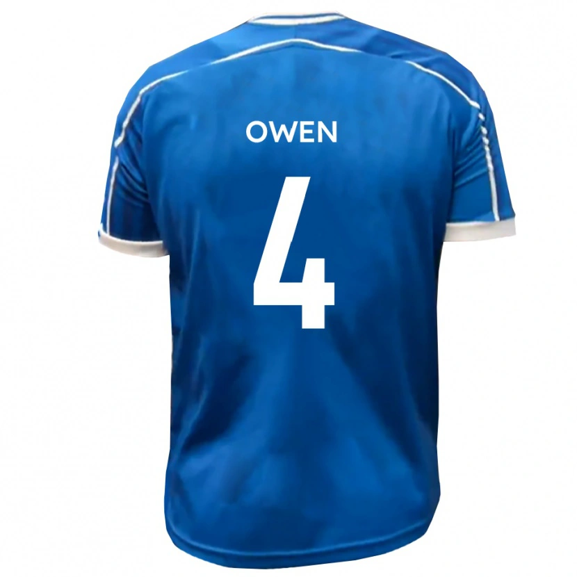 Danxen Dámské Nathaniel Owen #4 Modrá Bílá Domů Hráčské Dresy 2025/26 Dres