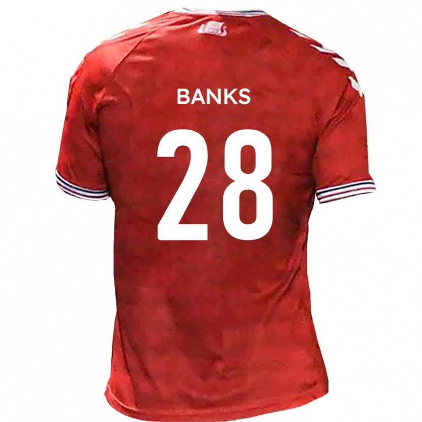 Danxen Dámské Ollie Banks #28 Červená Bílá Domů Hráčské Dresy 2025/26 Dres