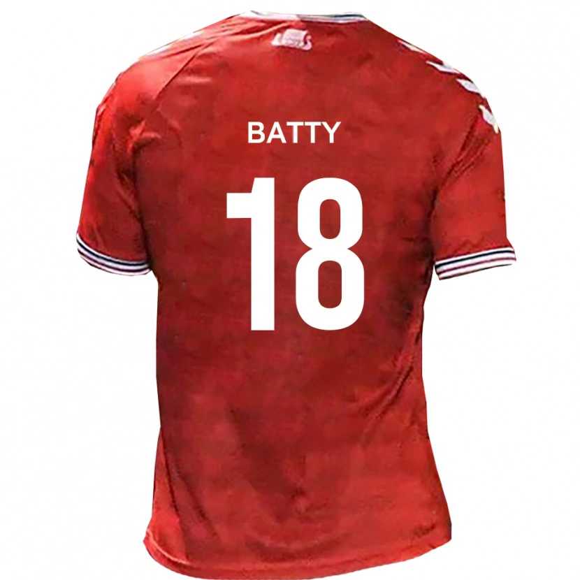 Danxen Dámské Daniel Batty #18 Červená Bílá Domů Hráčské Dresy 2025/26 Dres