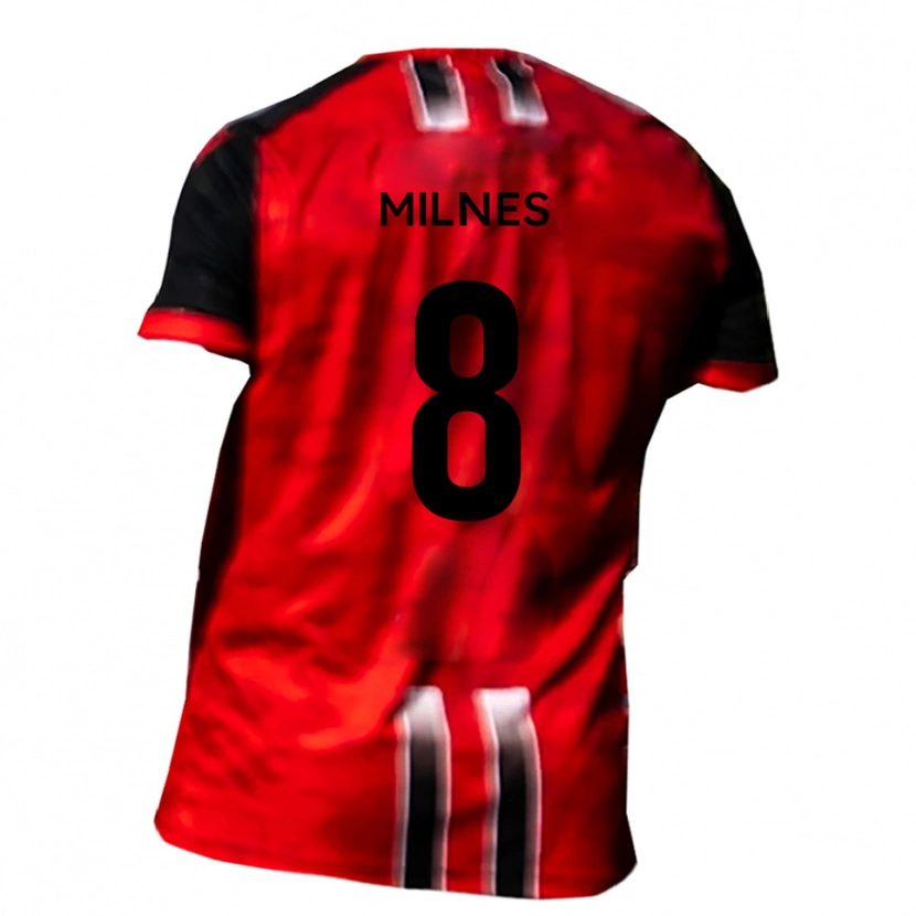 Danxen Dámské Ben Milnes #8 Červená Černá Domů Hráčské Dresy 2025/26 Dres