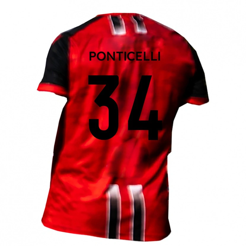 Danxen Dámské Jordan Ponticelli #34 Červená Černá Domů Hráčské Dresy 2025/26 Dres