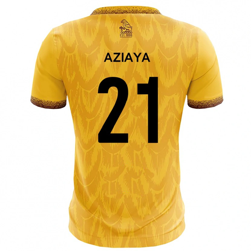 Danxen Dámské David Aziaya #21 Žlutá Hnědá Domů Hráčské Dresy 2025/26 Dres