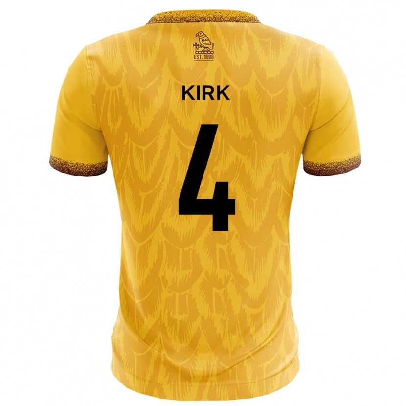 Danxen Dámské Alex Kirk #4 Žlutá Hnědá Domů Hráčské Dresy 2025/26 Dres