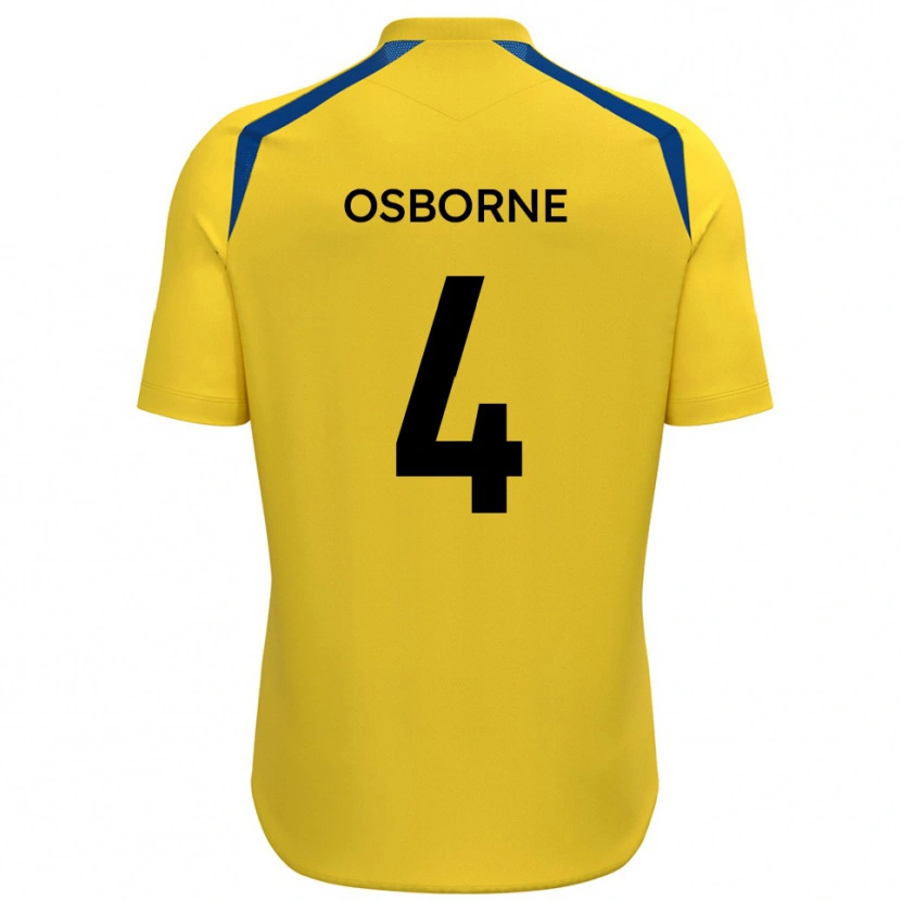 Danxen Dámské Jamey Osborne #4 Žlutá Modrá Domů Hráčské Dresy 2025/26 Dres