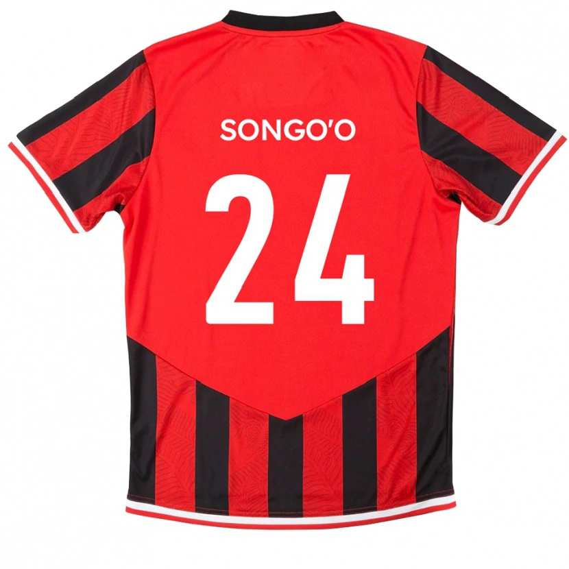 Danxen Dámské Yann Songo'o #24 Červená Černá Domů Hráčské Dresy 2025/26 Dres