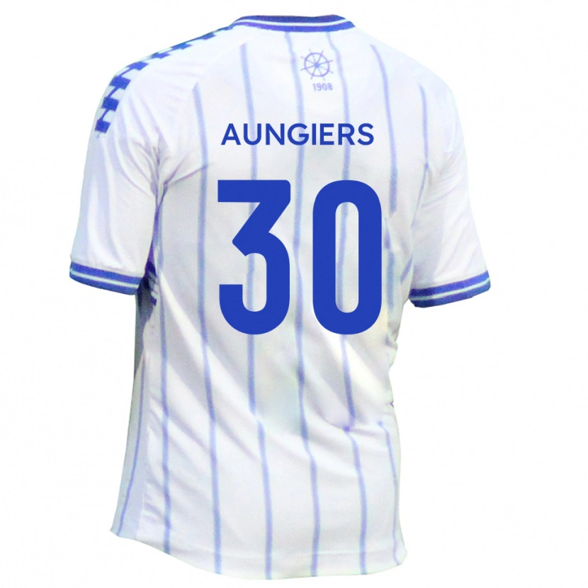 Danxen Dámské Joe Aungiers #30 Bílá Modrá Domů Hráčské Dresy 2025/26 Dres