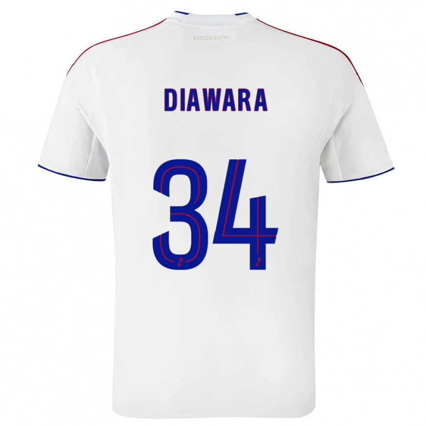 Danxen Dámské Mahamadou Diawara #34 Bílá Červená Domů Hráčské Dresy 2025/26 Dres