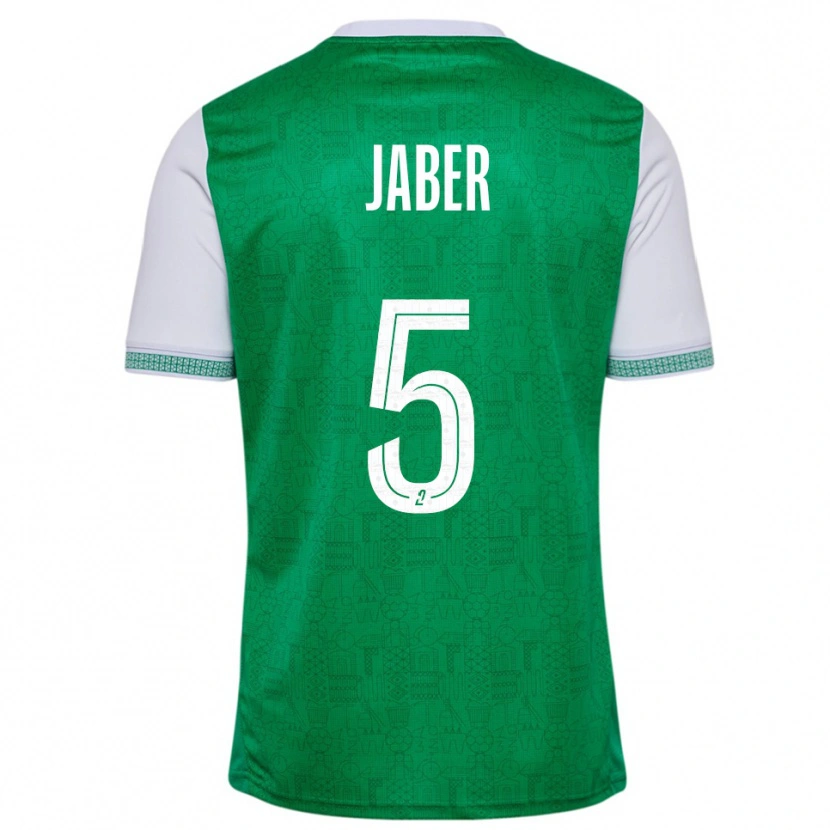 Danxen Dámské Mahmoud Jaber #5 Zelená Bílá Domů Hráčské Dresy 2025/26 Dres