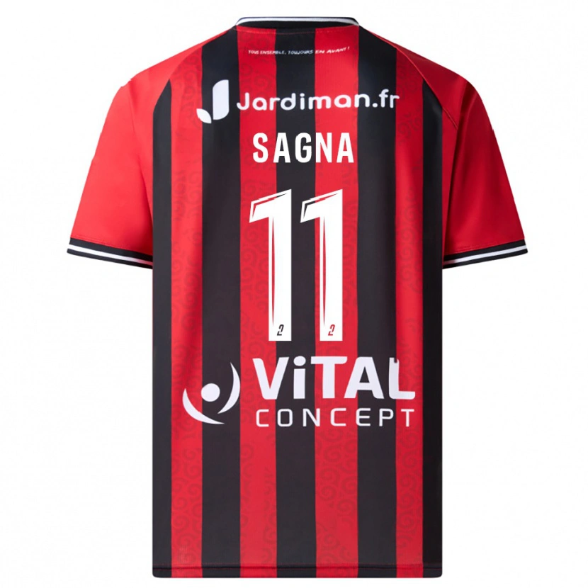 Danxen Dámské Amadou Sagna #11 Červená Černá Domů Hráčské Dresy 2025/26 Dres