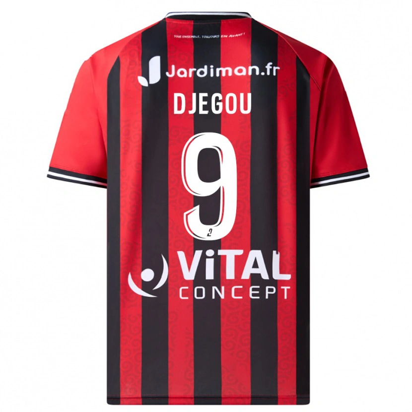 Danxen Dámské Jean-Yves Djegou #9 Červená Černá Domů Hráčské Dresy 2025/26 Dres