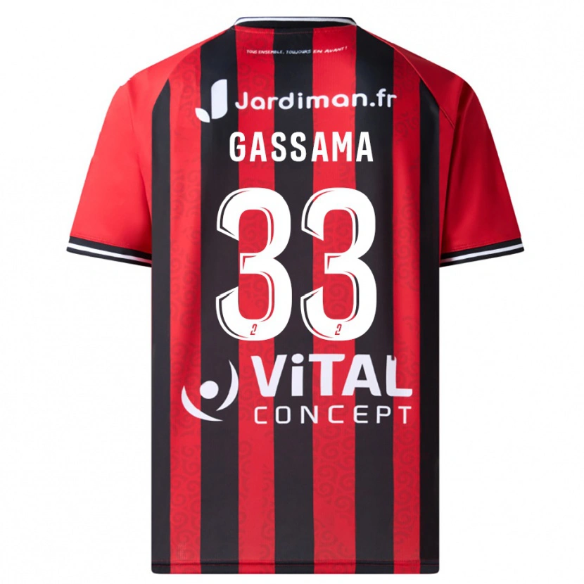 Danxen Dámské Eden Gassama #33 Červená Černá Domů Hráčské Dresy 2025/26 Dres