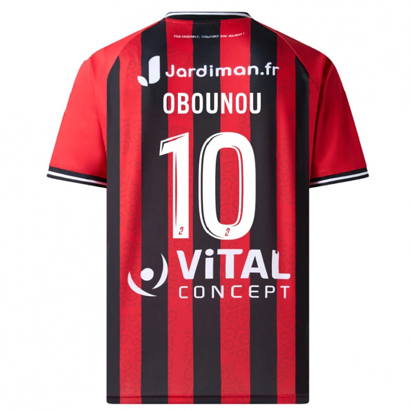 Danxen Dámské Élie Obounou #10 Červená Černá Domů Hráčské Dresy 2025/26 Dres