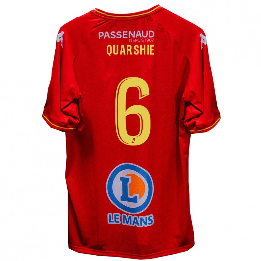 Danxen Dámské Edwin Quarshie #6 Červená Žlutá Domů Hráčské Dresy 2025/26 Dres