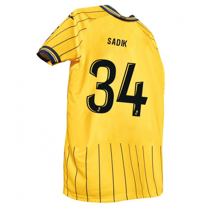 Danxen Dámské Omar Sadik #34 Žlutá Tmavě Modrá Domů Hráčské Dresy 2025/26 Dres