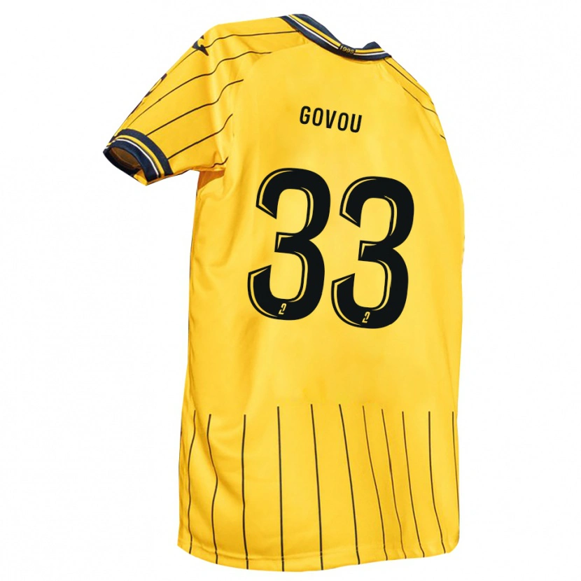 Danxen Dámské Mensah Govou #33 Žlutá Tmavě Modrá Domů Hráčské Dresy 2025/26 Dres