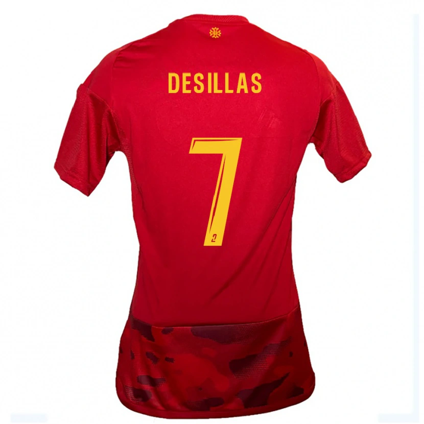 Danxen Dámské Audric Desillas #7 Červená Žlutá Domů Hráčské Dresy 2025/26 Dres