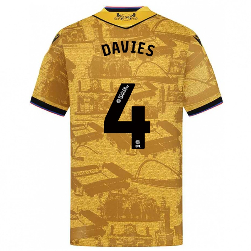 Danxen Dámské Max Davies #4 Zlatá Černá Daleko Hráčské Dresy 2025/26 Dres