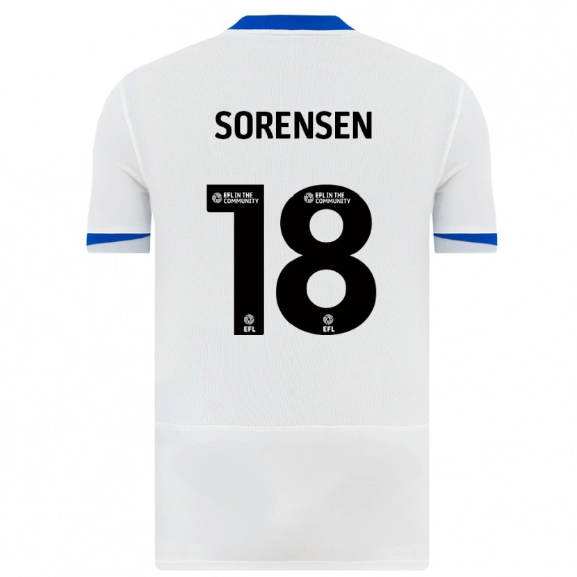 Danxen Dámské Elias Sørensen #18 Bílá Černá Daleko Hráčské Dresy 2025/26 Dres