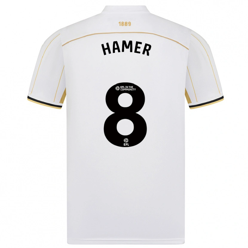 Danxen Dámské Gustavo Hamer #8 Bílá Zlatá Daleko Hráčské Dresy 2025/26 Dres