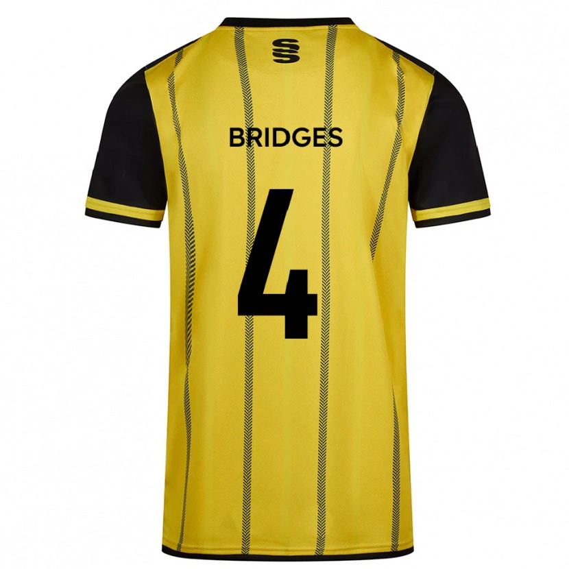 Danxen Dámské Jacob Bridges #4 Žlutá Černá Daleko Hráčské Dresy 2025/26 Dres