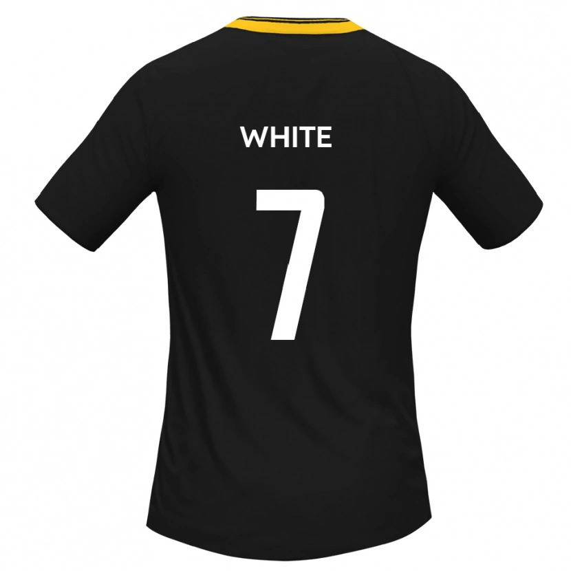 Danxen Dámské Jaiden White #7 Černá Žlutá Daleko Hráčské Dresy 2025/26 Dres
