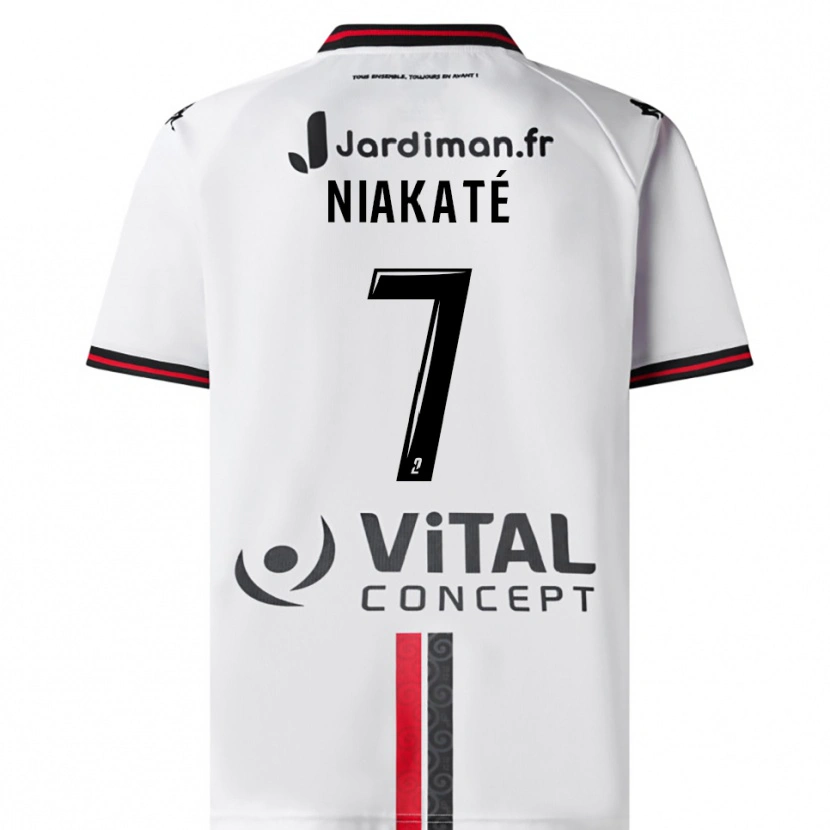 Danxen Dámské Abdoulaye Niakaté #7 Bílá Červená Daleko Hráčské Dresy 2025/26 Dres
