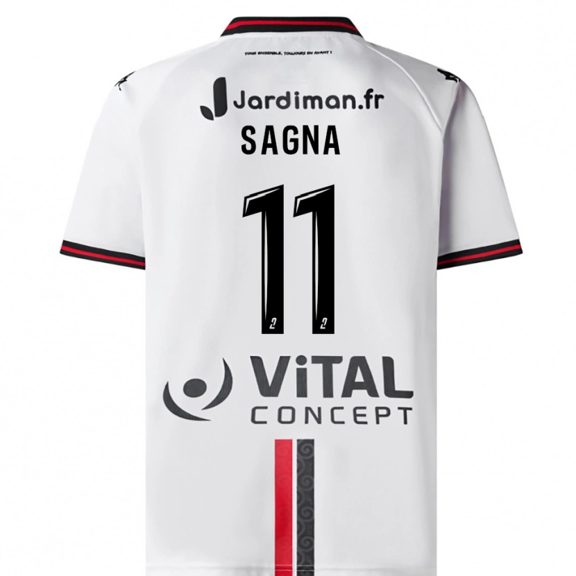 Danxen Dámské Amadou Sagna #11 Bílá Červená Daleko Hráčské Dresy 2025/26 Dres
