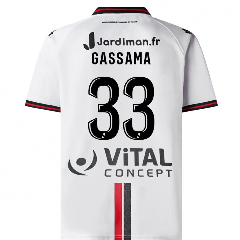 Danxen Dámské Eden Gassama #33 Bílá Červená Daleko Hráčské Dresy 2025/26 Dres