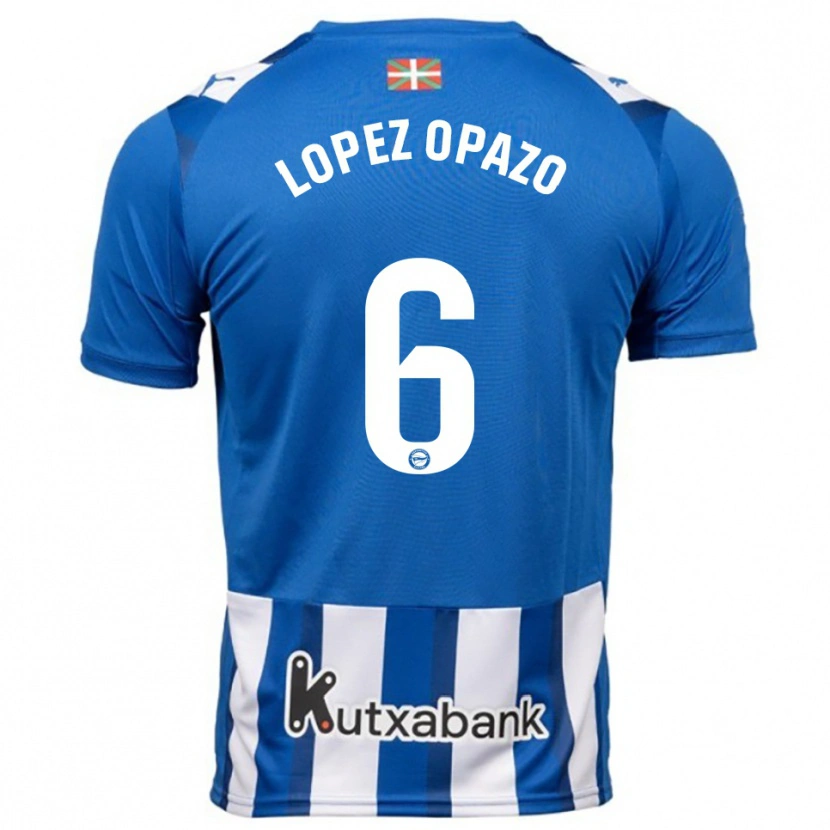 Danxen Dětské Nayadet Zulema Lopez Opazo #6 Modrá Bílá Domů Hráčské Dresy 2025/26 Dres