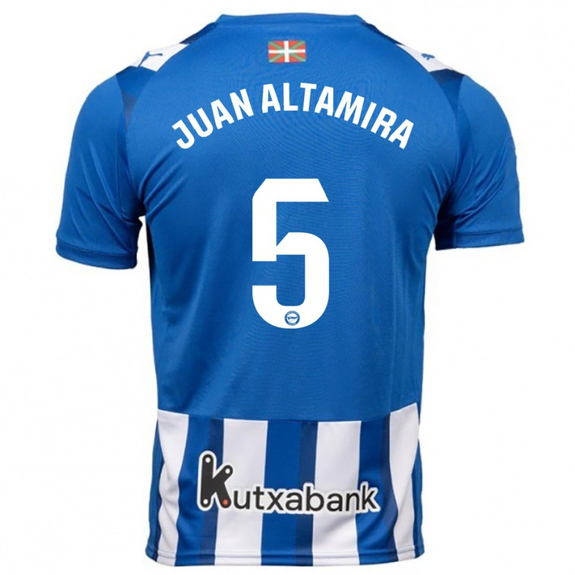 Danxen Dětské Ines Juan Altamira #5 Modrá Bílá Domů Hráčské Dresy 2025/26 Dres