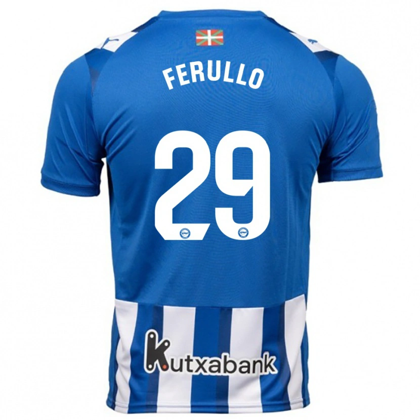 Danxen Dětské Flavio Ferullo #29 Modrá Bílá Domů Hráčské Dresy 2025/26 Dres