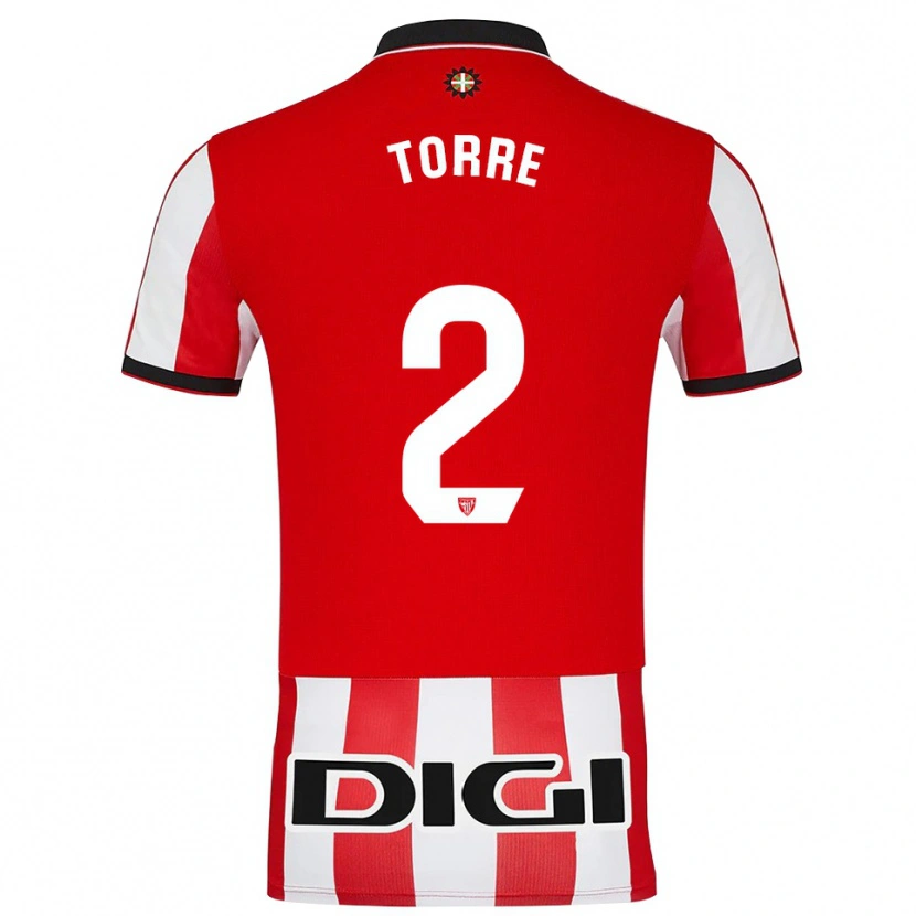 Danxen Dětské Maddi Torre #2 Červená Bílá Domů Hráčské Dresy 2025/26 Dres