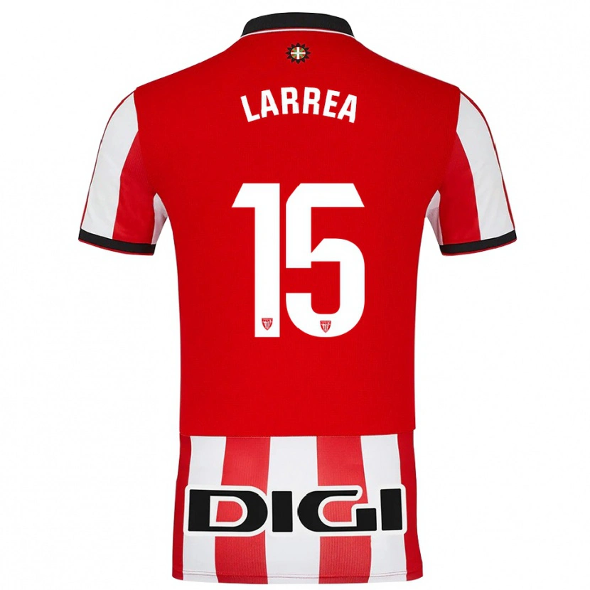 Danxen Dětské Beñat Larrea #15 Červená Bílá Domů Hráčské Dresy 2025/26 Dres