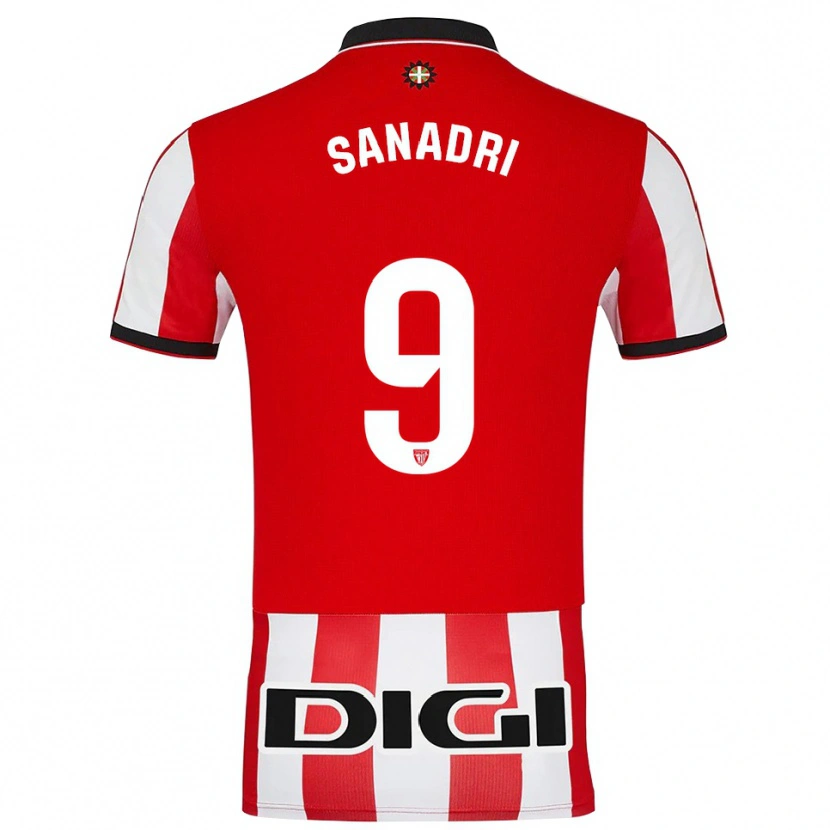 Danxen Dětské Marta San Adrián Rocandio #9 Červená Bílá Domů Hráčské Dresy 2025/26 Dres