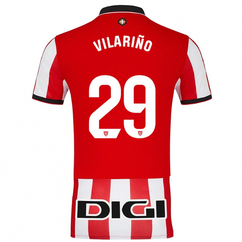 Danxen Dětské Maitane Vilariño Mendinueta #29 Červená Bílá Domů Hráčské Dresy 2025/26 Dres