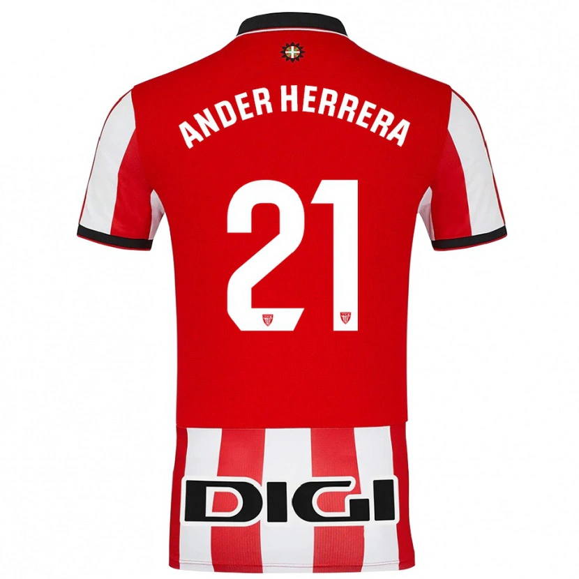 Danxen Dětské Ander Herrera #21 Červená Bílá Domů Hráčské Dresy 2025/26 Dres