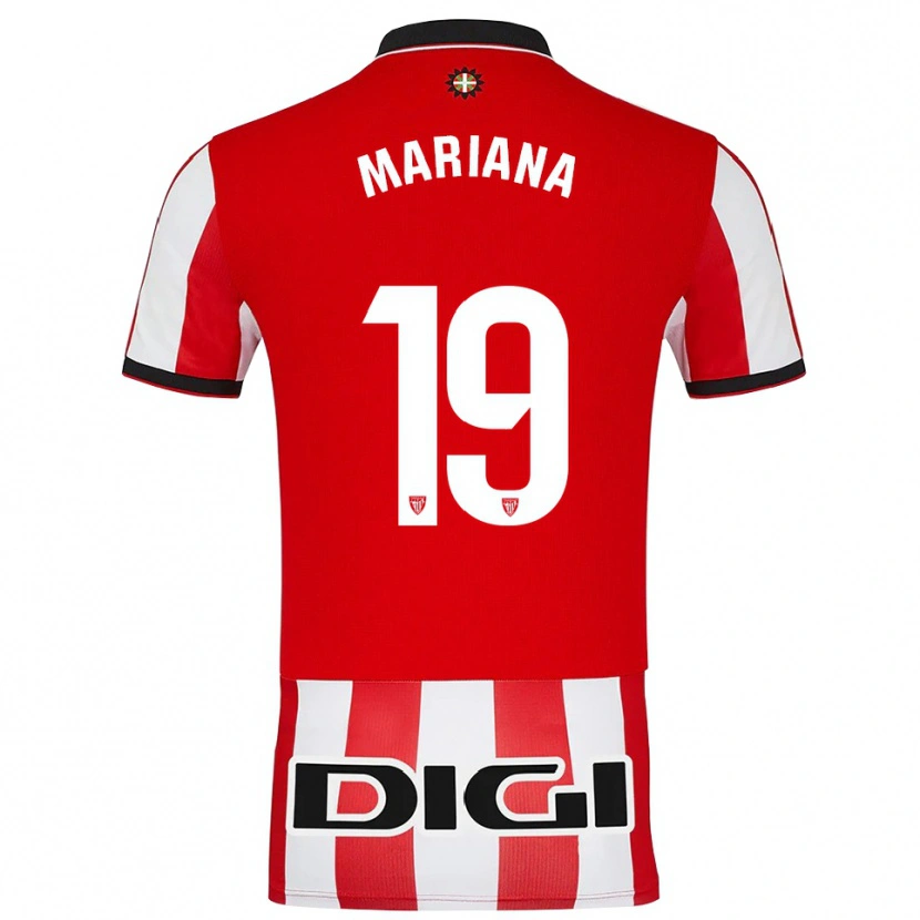 Danxen Dětské Mariana #19 Červená Bílá Domů Hráčské Dresy 2025/26 Dres