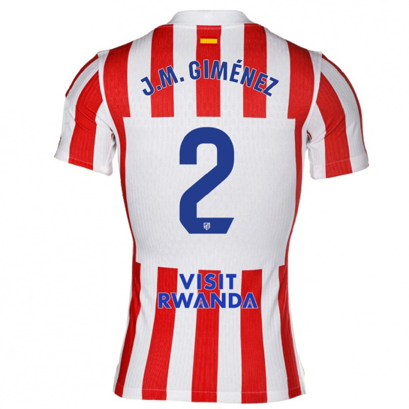 Danxen Dětské José María Giménez #2 Červená Bílá Domů Hráčské Dresy 2025/26 Dres