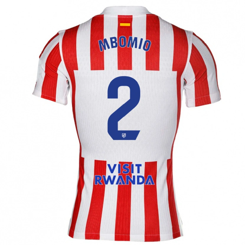 Danxen Dětské Rony Mbomio #2 Červená Bílá Domů Hráčské Dresy 2025/26 Dres