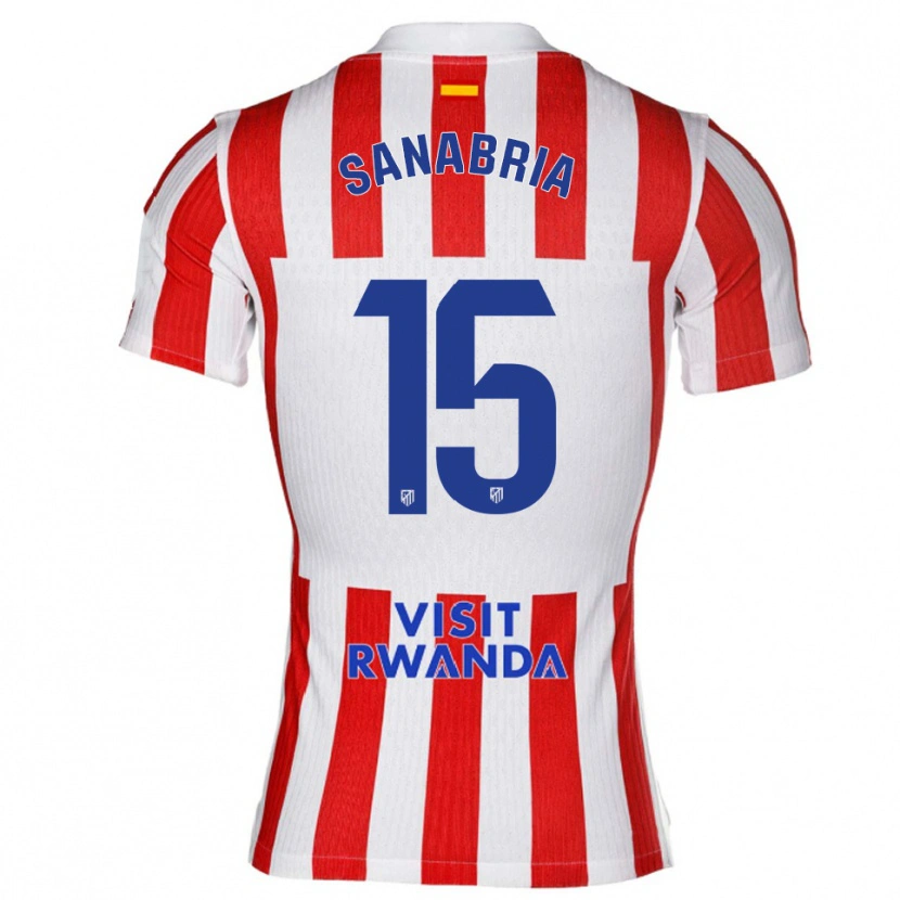 Danxen Dětské Juan Sanabria #15 Červená Bílá Domů Hráčské Dresy 2025/26 Dres