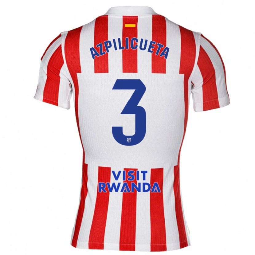 Danxen Dětské César Azpilicueta #3 Červená Bílá Domů Hráčské Dresy 2025/26 Dres