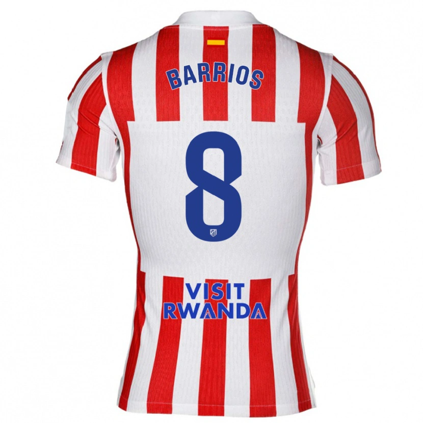 Danxen Dětské Pablo Barrios #8 Červená Bílá Domů Hráčské Dresy 2025/26 Dres